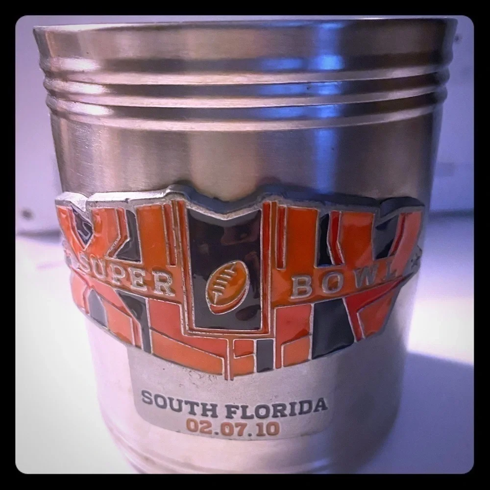Super Bowl XLIV Stainless Steel Beverage Holder - Picture 1 of 4